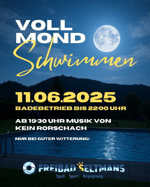 Vollmondschwimmen im Freibad Seltmans. Premiere unter dem Sternenhimmel!